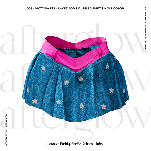 Afterglow - 005 - Victoria Ruffled Skirt - Stars Pink (Boxed)