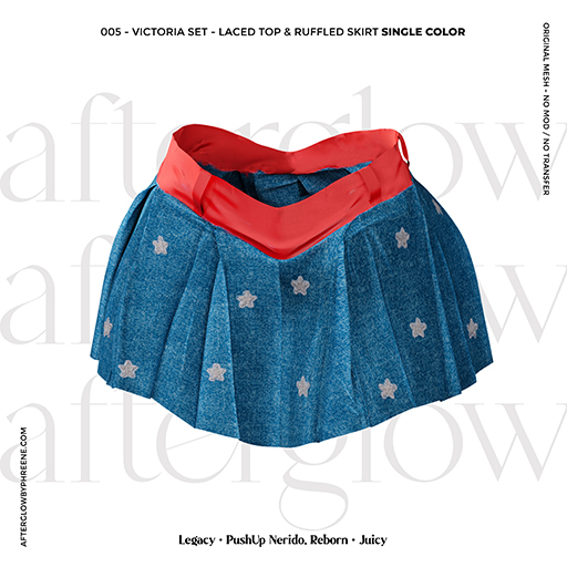 Afterglow - 005 - Victoria Ruffled Skirt - Stars Red (Boxed)