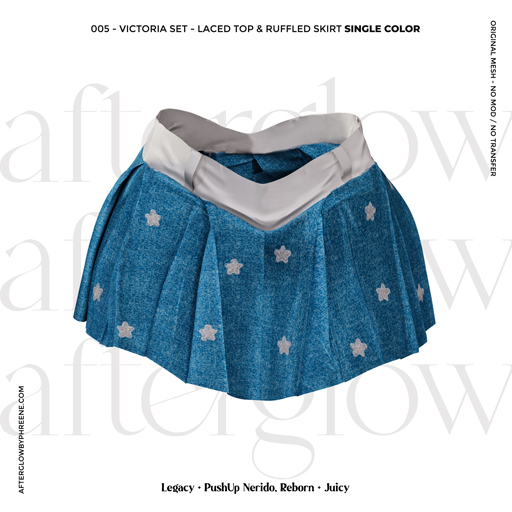 Afterglow - 005 - Victoria Ruffled Skirt - Stars White (Boxed)