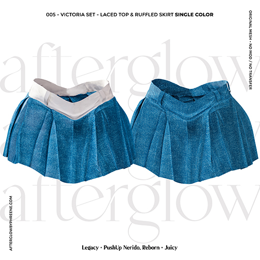 Afterglow - 005 - Victoria Ruffled Skirt - Denim Blue (Boxed)