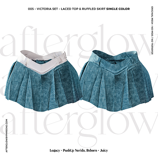 Afterglow - 005 - Victoria Ruffled Skirt - Denim Washed (Boxed)