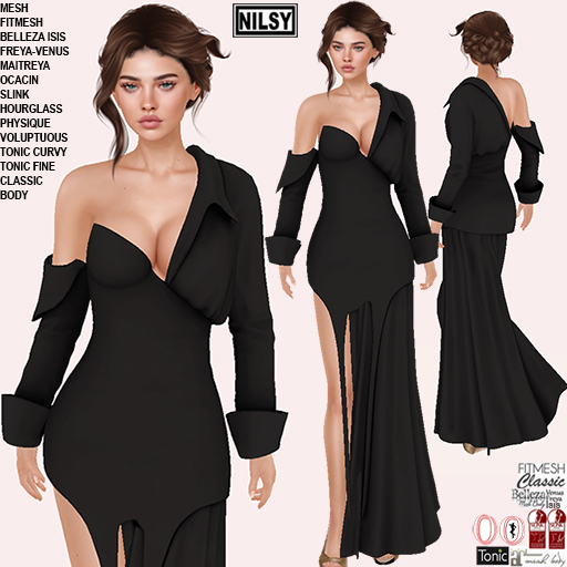 FASHION SHIRT GOWN,CL&MESH BODY