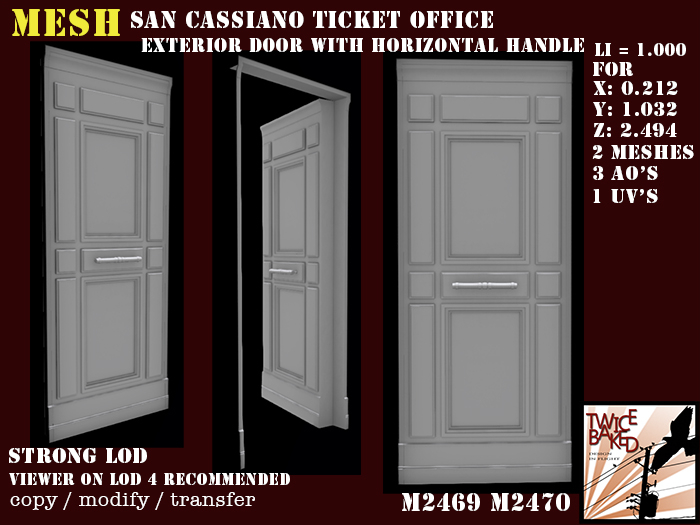 "TB" San Cassiano Beautiful ticket office door M2469 M2470