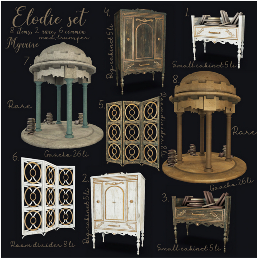 7. Elodie set gazebo white RARE