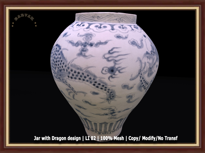 BARVAK - Jar with Dragon design - Decoration