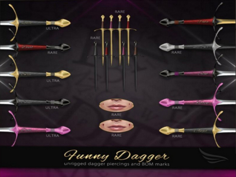Second Life Marketplace - [Avenge] Dagger piercing - gold/brown