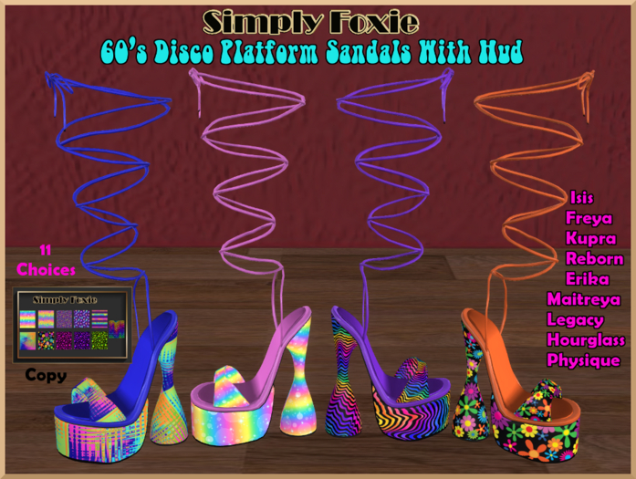 60's Disco Platform Sandals With Hud (Boxed)