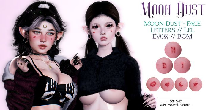 Moon Dust - Face Letters // Lel Evox // BOM // Fatpack