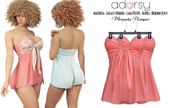 adorsy - Miranda Romper Coral - Maitreya/Legacy-Nerido/Lara Petite/Kupra/Reborn-Juicy