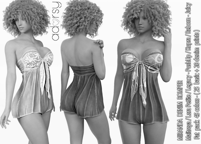 adorsy - Miranda Denim Romper DEMO - Maitreya/Legacy-Nerido/Lara Petite/Kupra/Reborn-Juicy