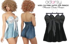 adorsy - Miranda Denim Romper Dark Black - Maitreya/Legacy-Nerido/Lara Petite/Kupra/Reborn-Juicy