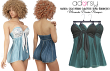adorsy - Miranda Denim Romper Petrol - Maitreya/Legacy-Nerido/Lara Petite/Kupra/Reborn-Juicy