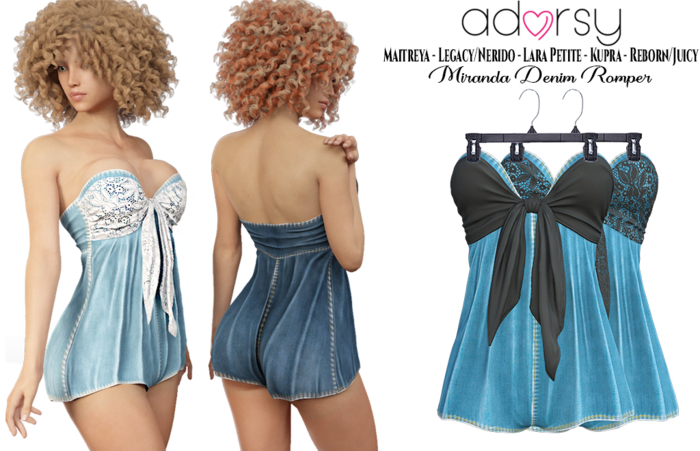 Miranda Denim Romper - Maitreya Denim Romper Reborn Denim Romper Legacy Denim Romper Kupra Denim Romper