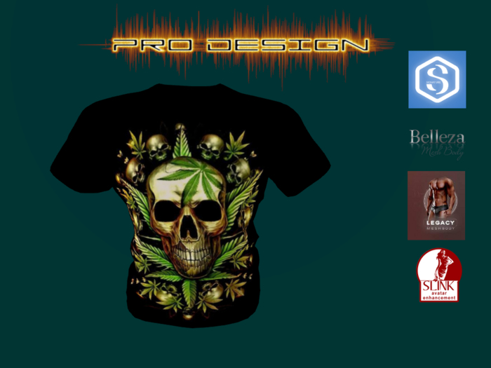 Pro Design Short Sleeve Weed Skull