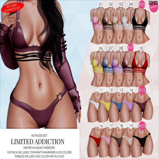 5 Limited Addiction - Ruthless Top Black RARE