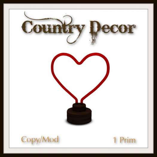 = Country Decor = Neon Heart Lamp