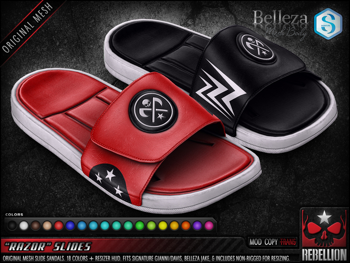 = REBELLION = "RAZOR" SLIDES (Signature Gianni - Davis, Belleza Jake)