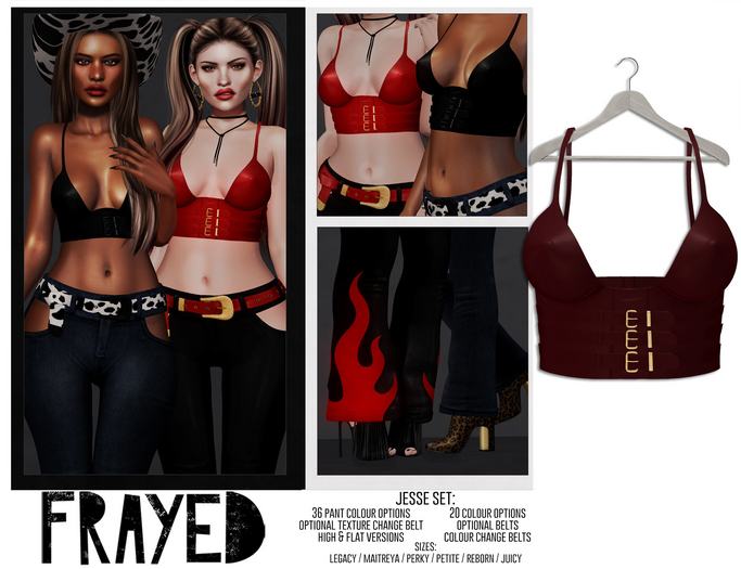 Frayed - Jesse Top - Burgundy