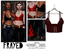 Frayed - Jesse Top - Burgundy