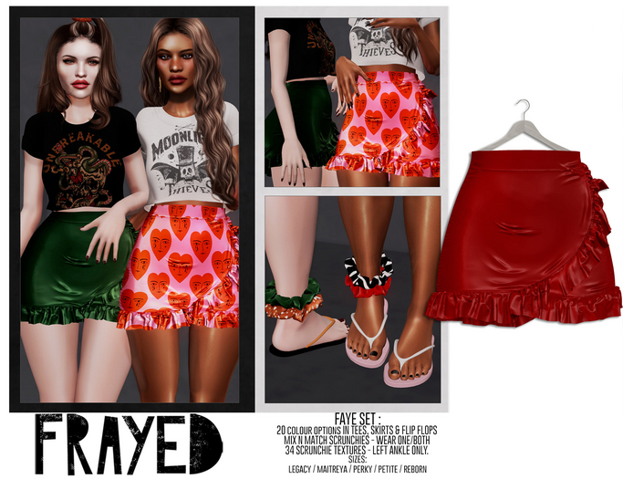 Frayed - Faye Skirt - Red