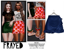 Frayed - Faye Skirt - Blue