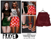 Frayed - Faye Skirt - Burgundy