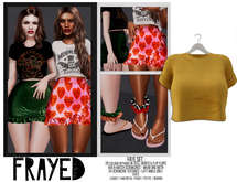Frayed - Faye Tee - Mustard