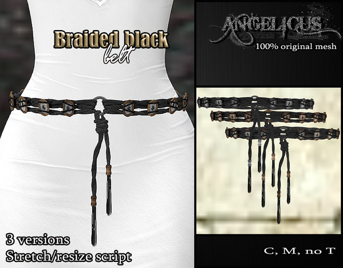 ::ANGELICUS:: Braided Belt Black 