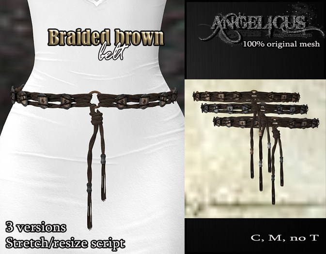 ::ANGELICUS:: Braided Belt Brown