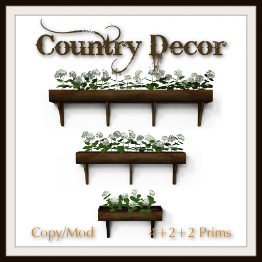 = Country Decor = Window Box White Geraniums