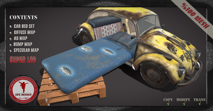 (Efe Design) Car Bed Set Fullperm 