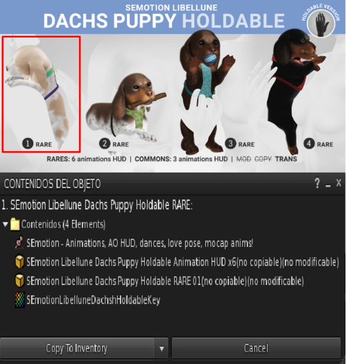 1. SEmotion Libellune Dachs Puppy Holdable RARE