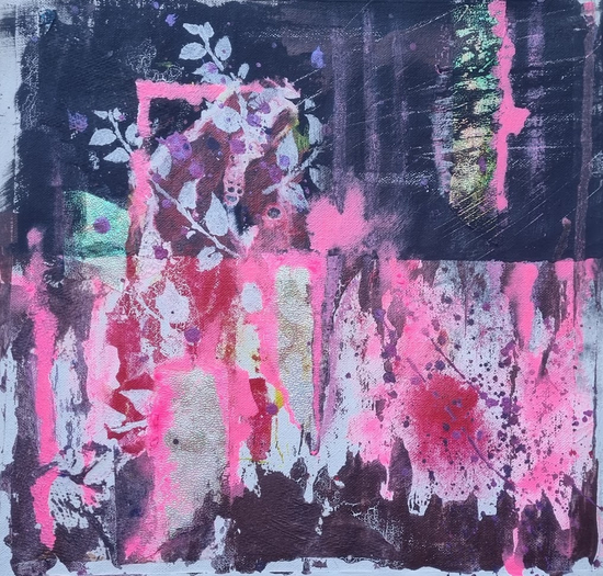 'Night Fire In Magenta' abstract by Nina Camplin