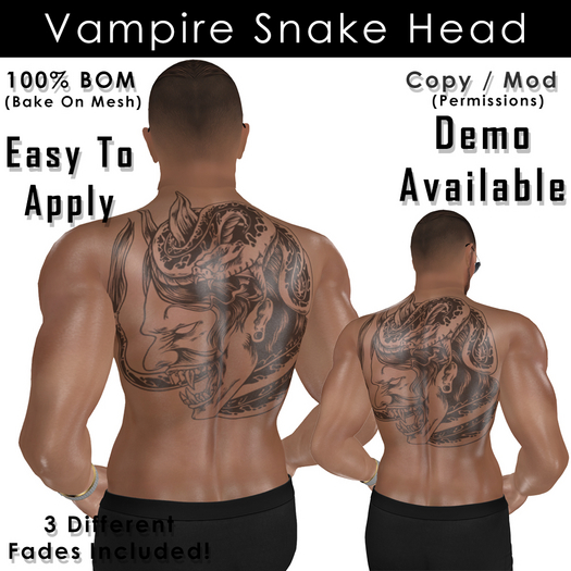 Vampire Snake Head Tattoo