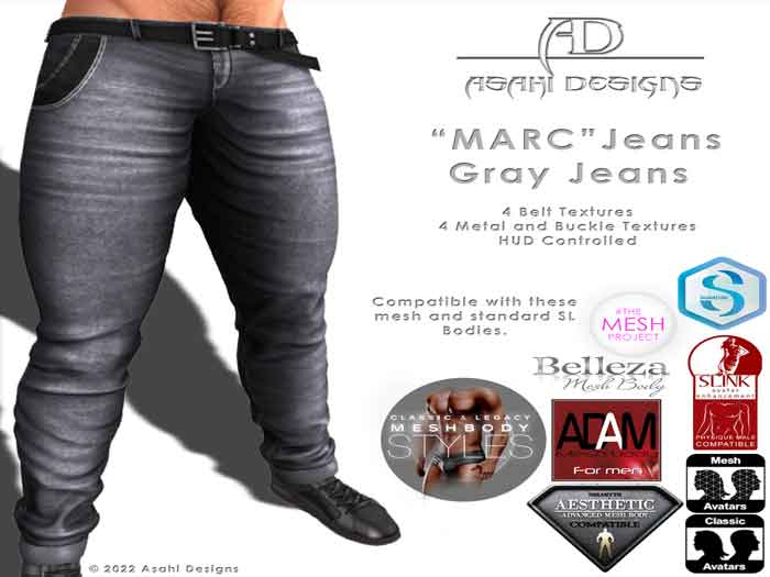 {AD} Mens MARC Jeans *Gray*
