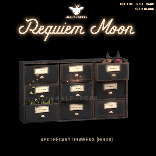 +Half-Deer+ Requiem Moon - Apothecary Drawers (Birds)