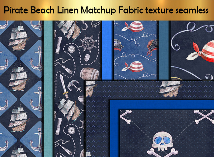 Pirate Beach Linen Matchup Fabric texture seamless