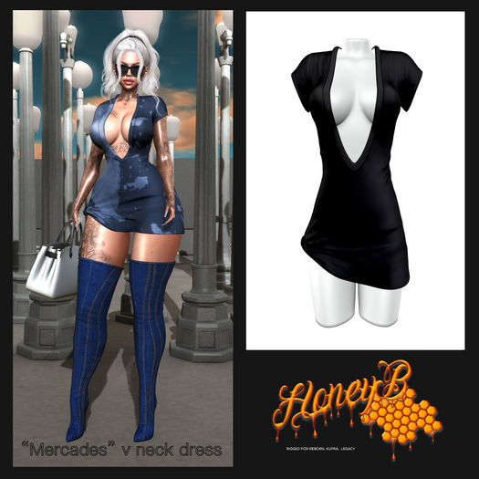  MERCADES V NECK DRESS black