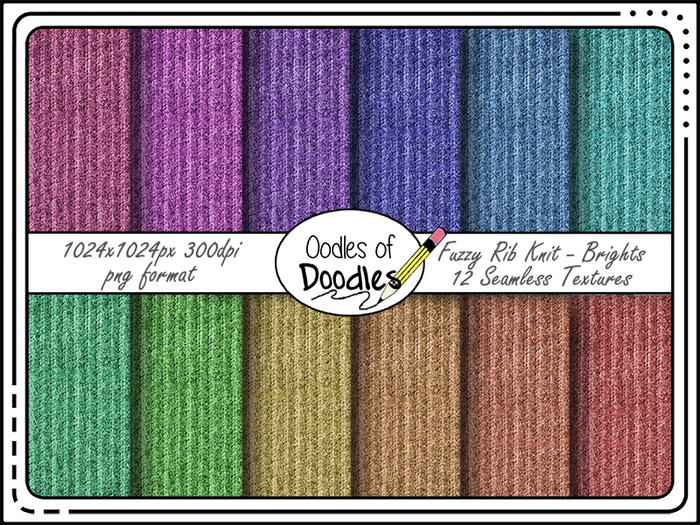 Oodles of Doodles - Fuzzy Rib Knit - Bright