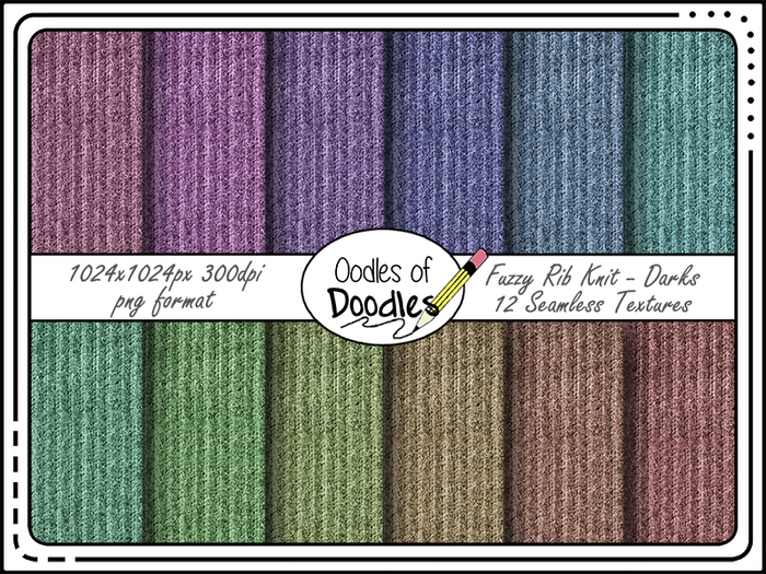 Oodles of Doodles - Fuzzy Rib Knit - Dark