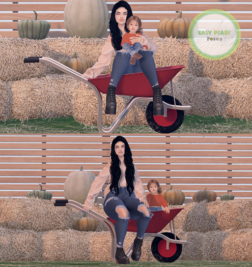 (EEP) Pumpkin patch wheelbarrow poses