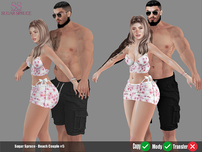 SUGAR*SPRUCE -Beach Couple #5 (Add to Unpack)