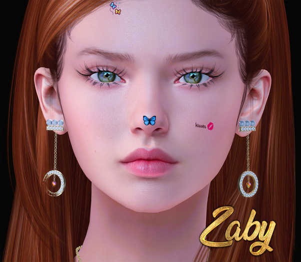 Second Life Marketplace ZabyButterfly Nose/Kisses Tattoo (LeLutka Evo X)