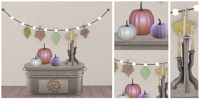 LpOca Old Basin Table with Pumpkins