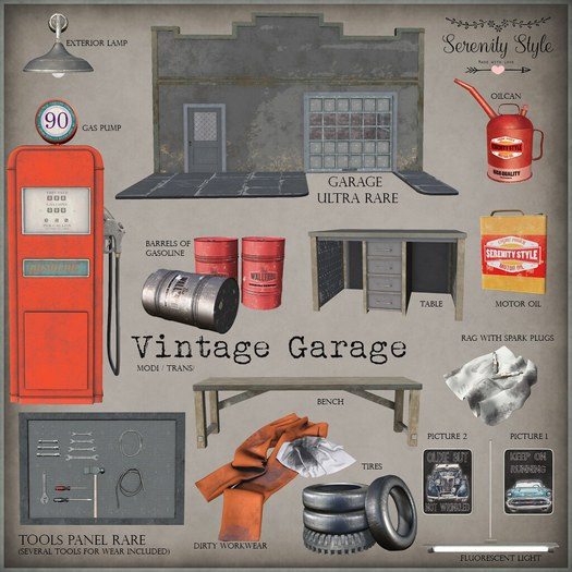 Serenity Style-Vintage Garage Tools Panel RARE