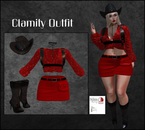 Mocha's Designs Clamity Outfit Red