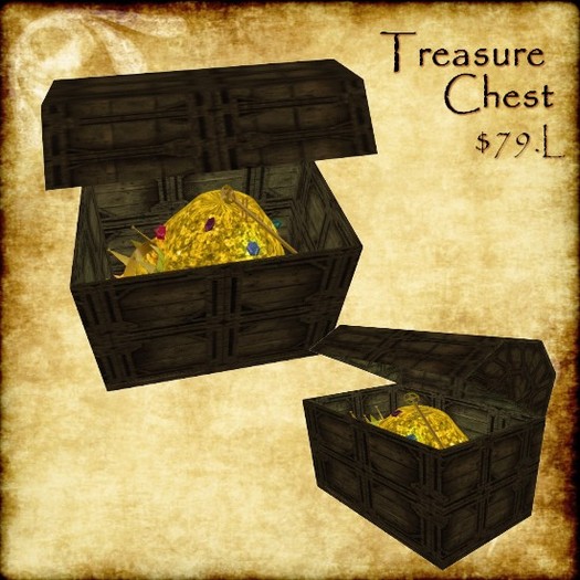 Treasure Chest Pirates Lute Gold Pile Chest Gems