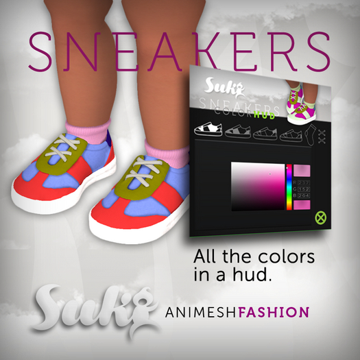 SUKI::Unisex Sneakers & Socks with Color Hud