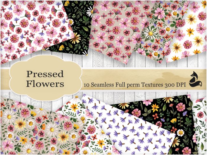 FF Pressed Flowers Seamless Textures