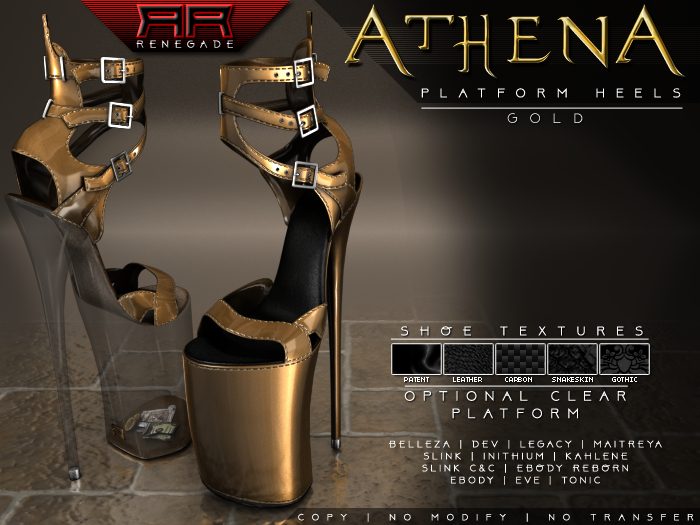 [Renegade] Athena Platform Heels - Gold